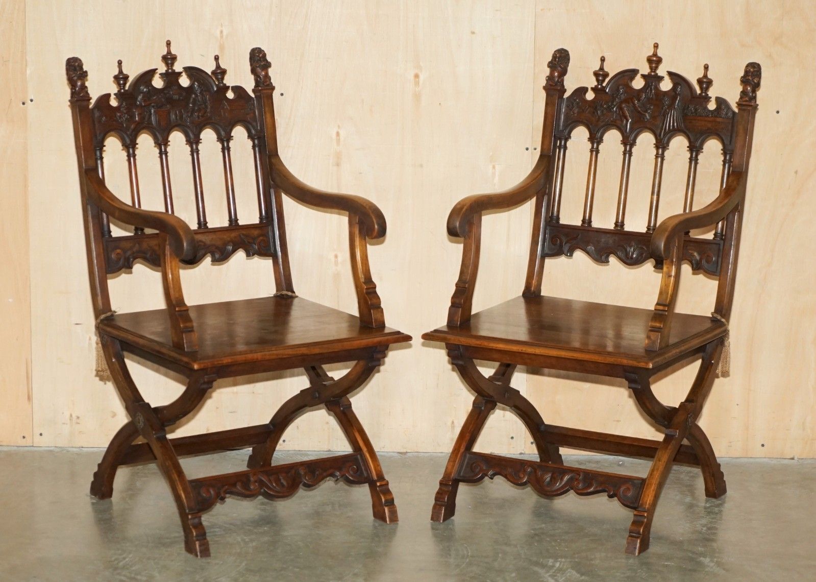Antique Louis XIII Revival 10 Person Walnut & Marble Dining Table & Chair Suite photo 19500.0