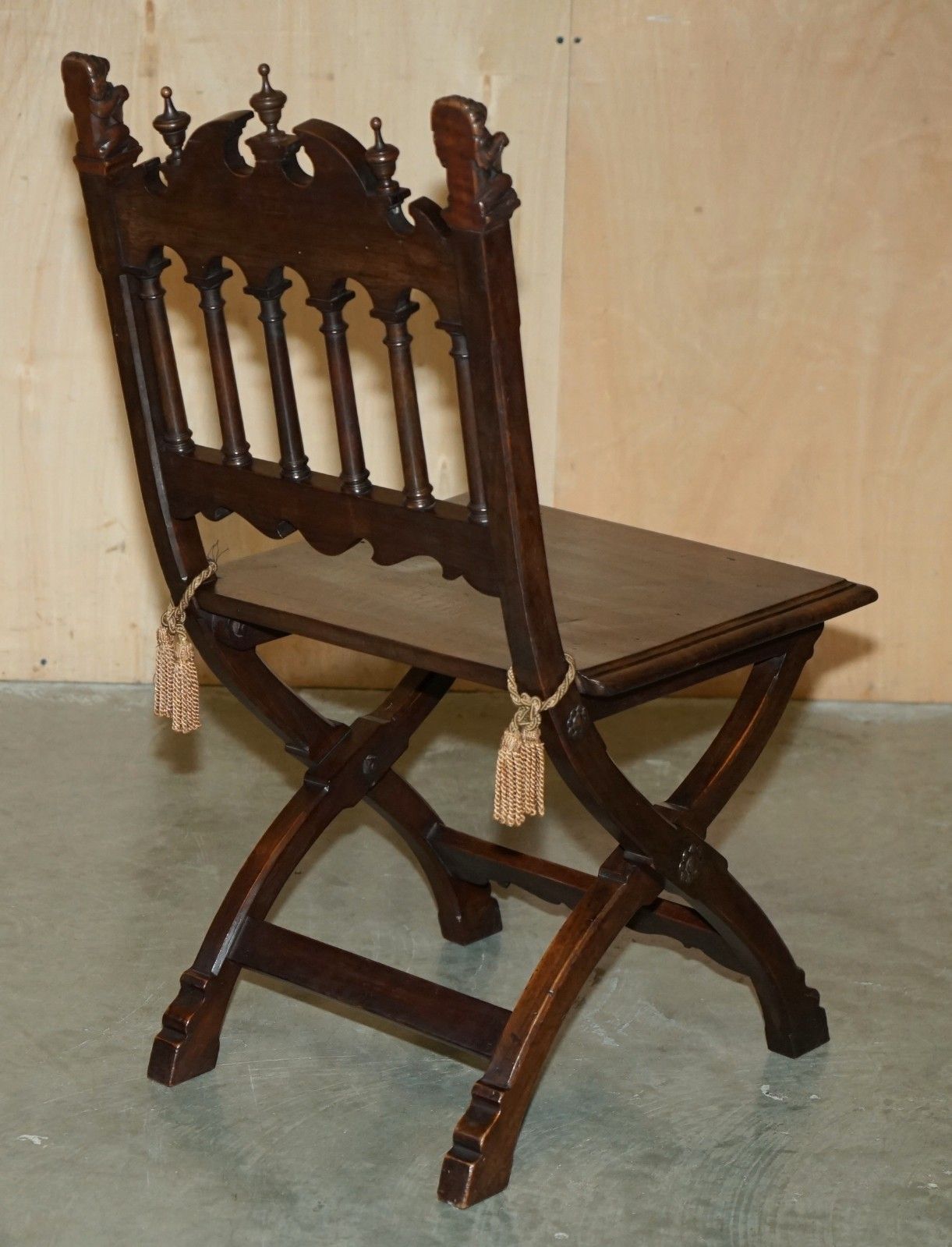 photo buy Antique Louis XIII Revival 10 Person Walnut & Marble Dining Table & Chair Suite