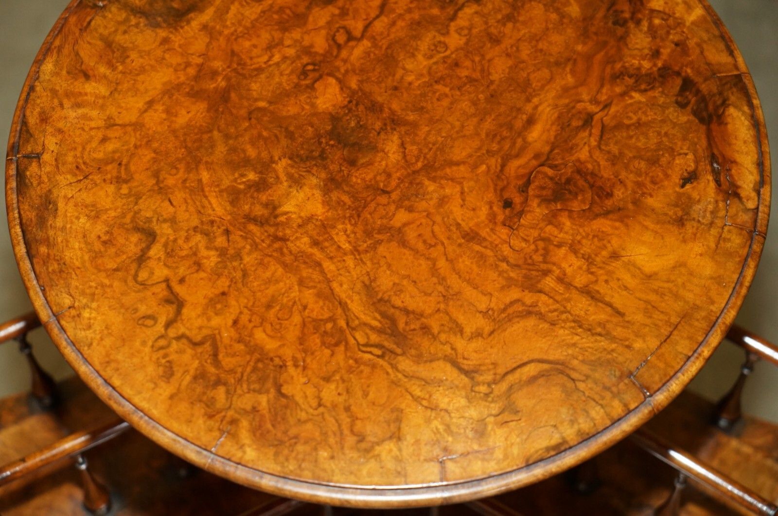 Antique  Restored Victorian Burl Walnut Library Revolving Book Table Bookcase photo Furniture