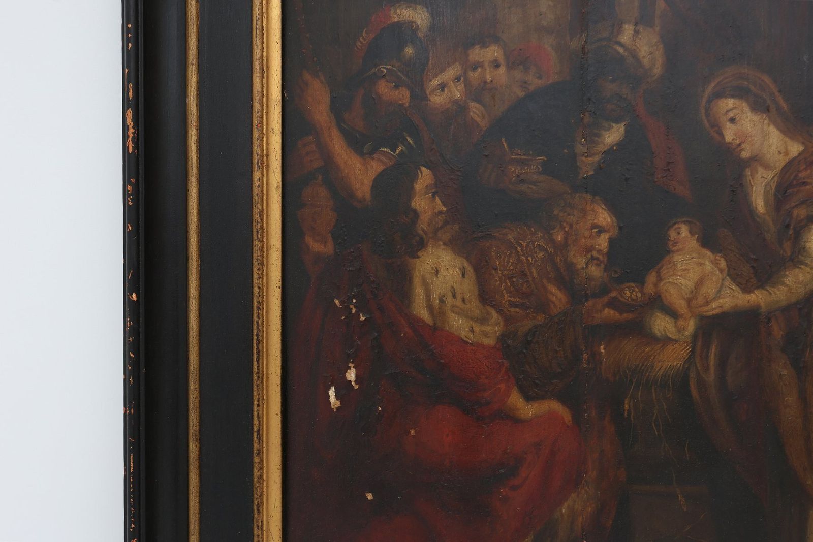 Adoration Of The Magi, Flemish, 1800s, Oil On Wood Painting, Wood, Framed photo 2649.0