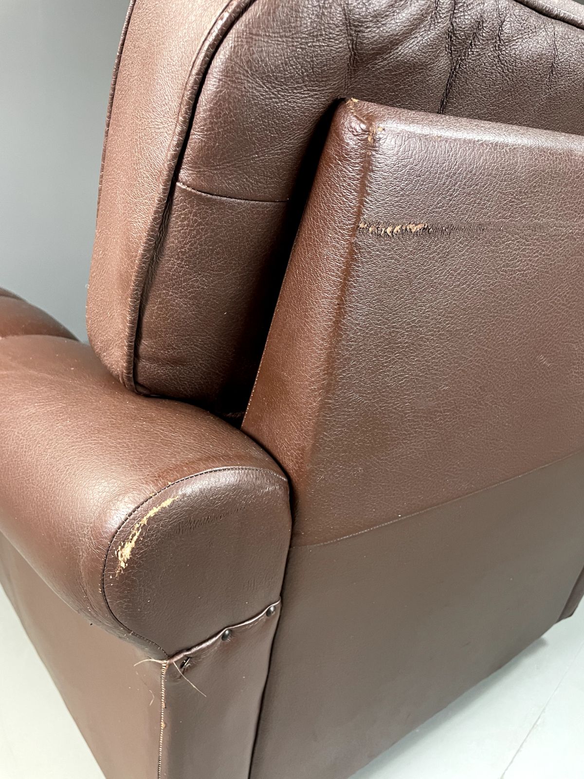 photo for sale Danish Leather Lounge Chair Vintage 1970s Retro Mcm Eb5404 Mnor