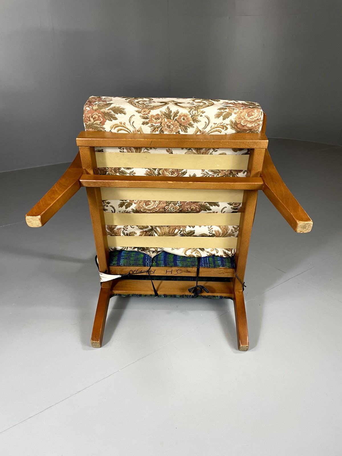 Furniture Vintage Mid Century Chair Beech Frame 1960s Retro Eb5712 Mnor photo