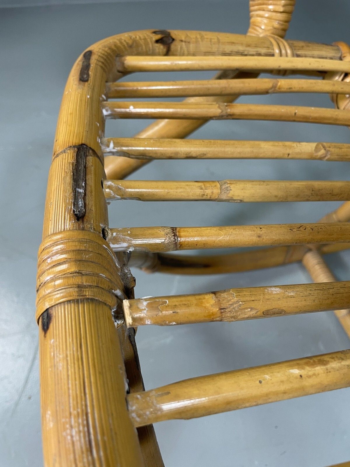 150.0 Vintage Cane Rocking Chair Floral 1970s Retro Eb6413 Vber photo