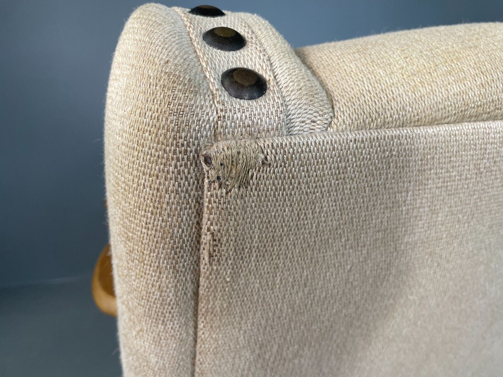 photo vintage 2 Danish Lounge Chairs Oak Frame Cream Wool Kjaernulf Vintage Retro Eb6689 Mnor