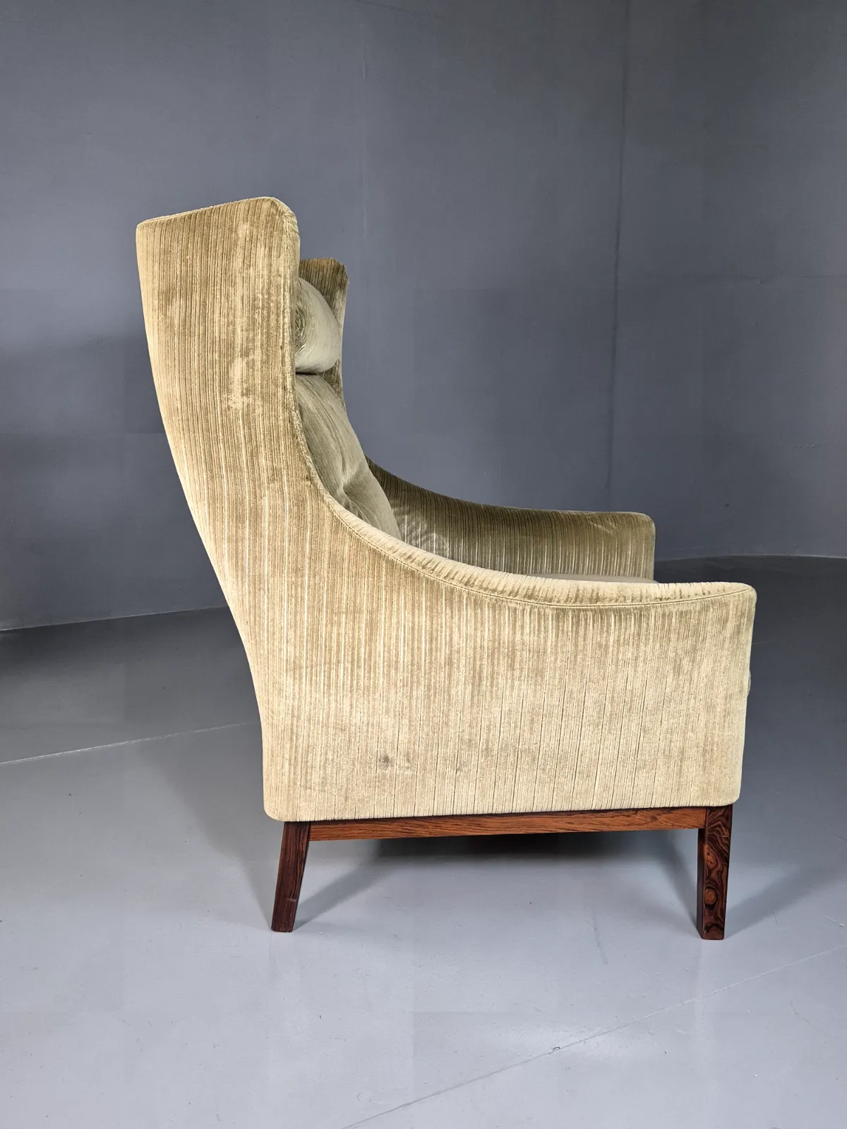 photo for sale Vintage Swedish Wingback Chair Green Rosewood Bender Ikea 1960s Mcm Eb6997 Mnor