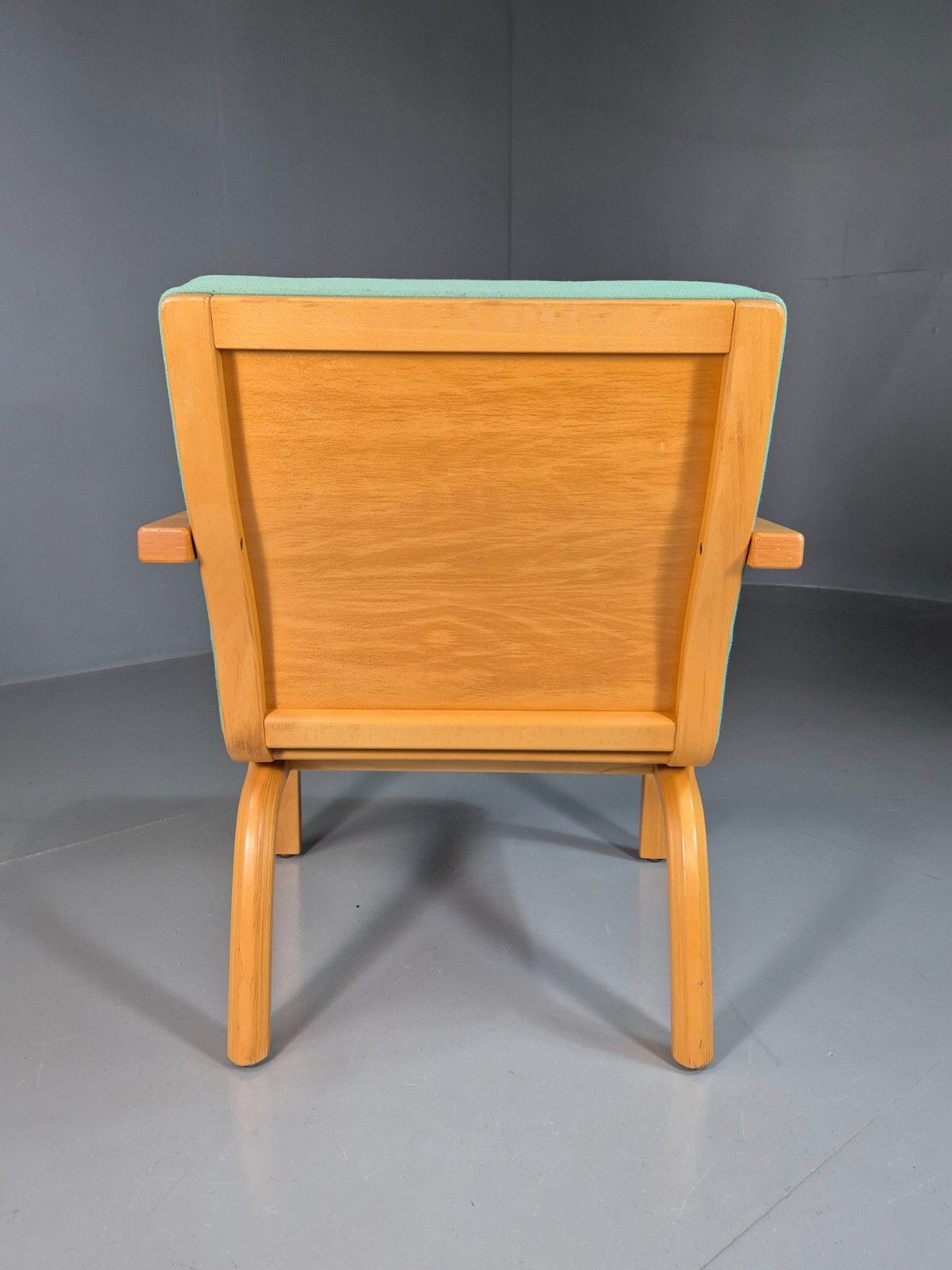 175.0 Vintage Danish Lounge Chair Mint Wool Bentwood 1980s Retro Eb7217 Mben photo