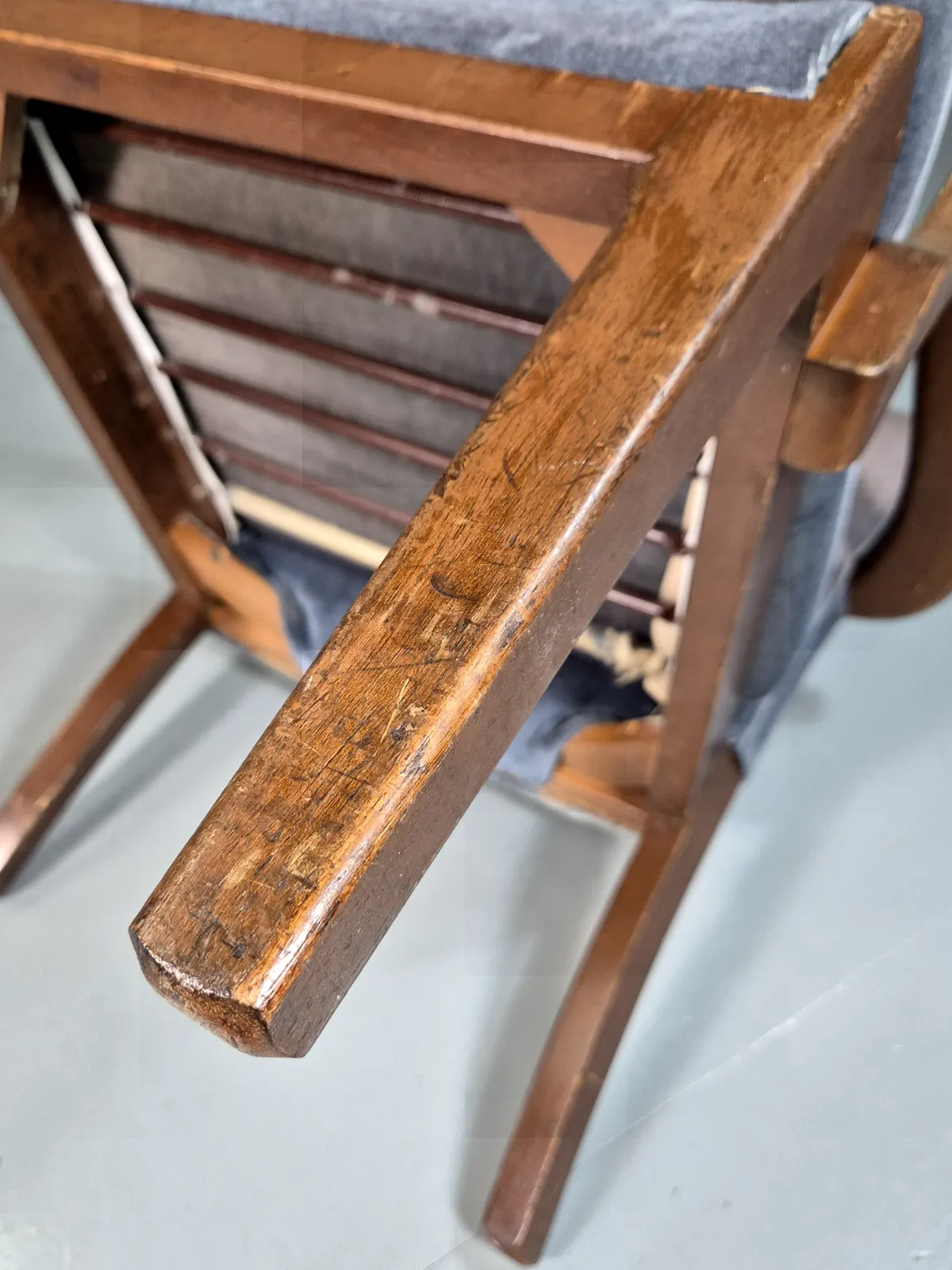 Vintage Lounge Chair Lilac Cotton Velour Beech Parker Knoll Retro Eb7309 Mnor photo vintage