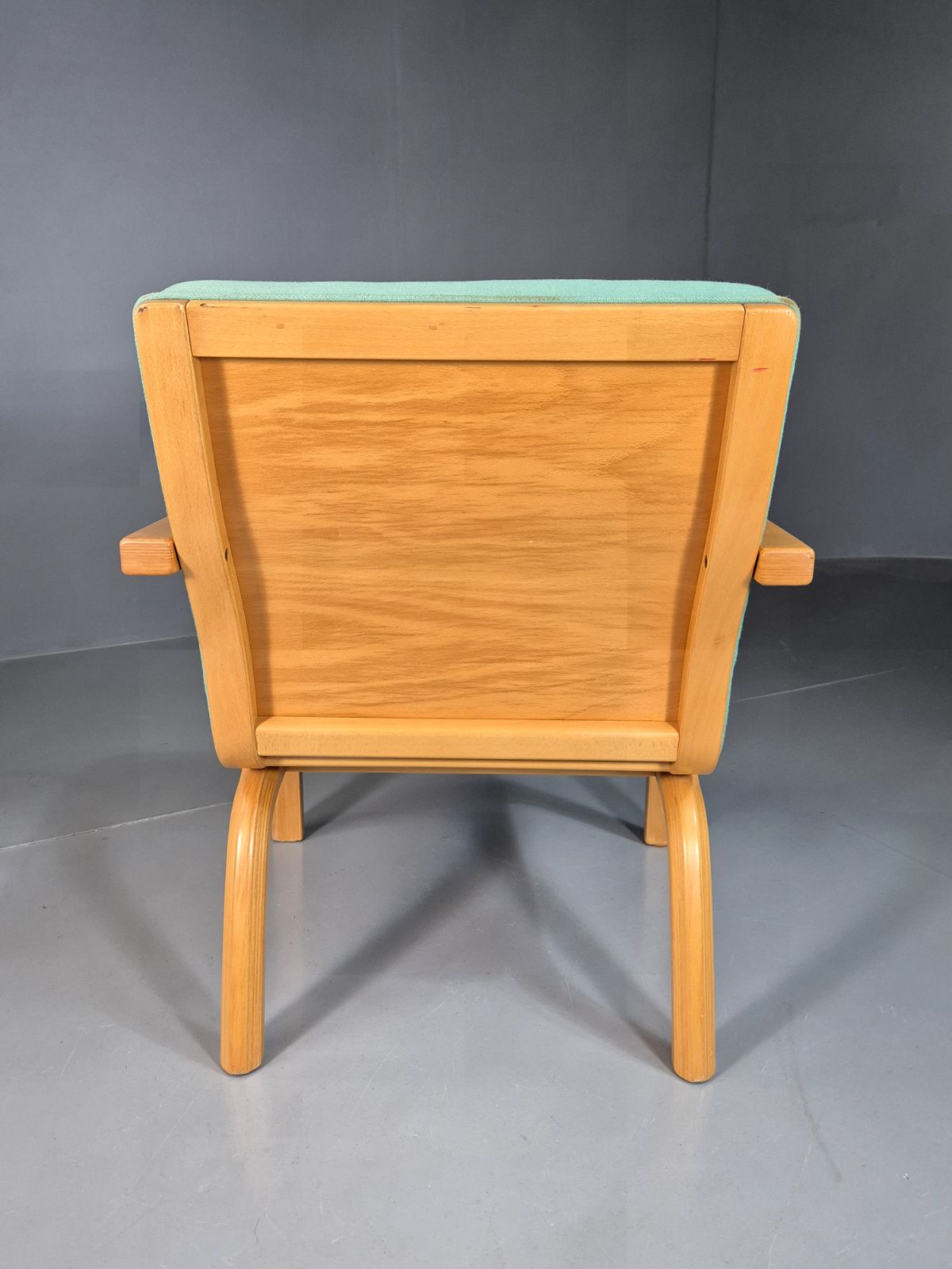 photo for sale Vintage Danish Lounge Chair Mint Wool Bentwood 1980s Retro Eb7352 Mben