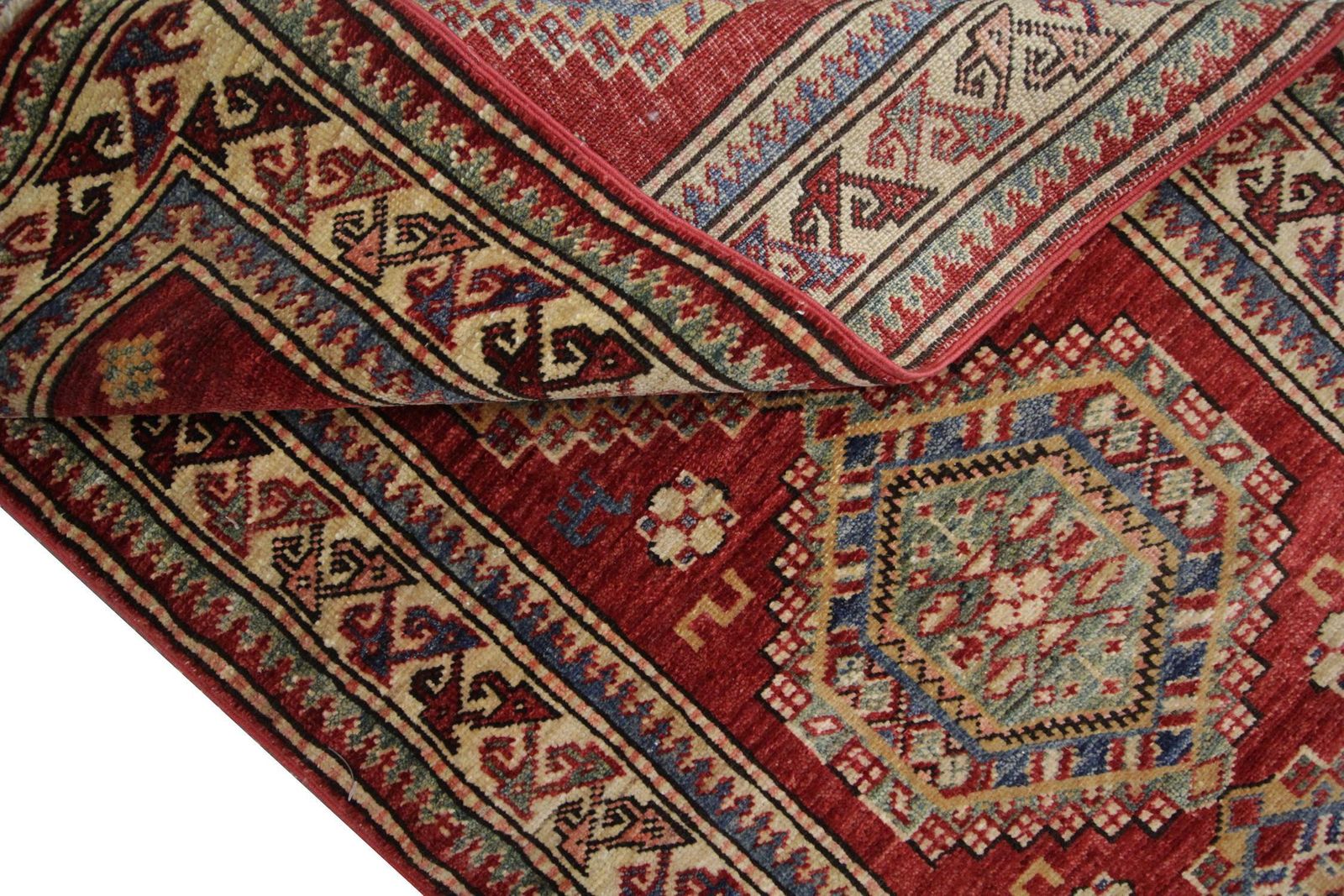 Handmade Kazak Oriental Runner Rug, Central Asian Hallway Stair Runner 300x68 Cm photo 1430.0