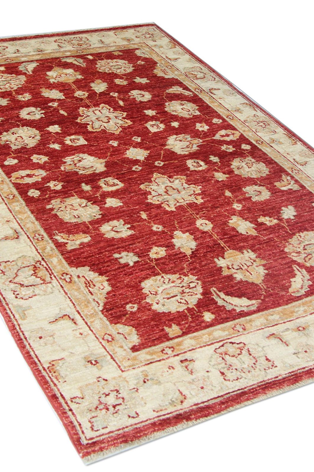 Handmade Wool Red Rug, Floral Oriental Carpet For Living Room 152x100cm photo Textiles