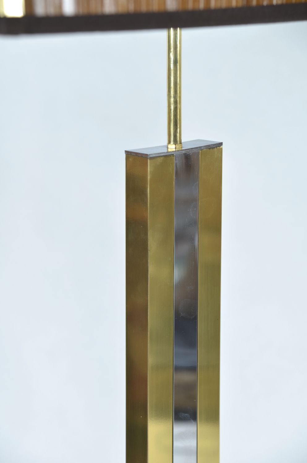 photo buy 1970s Large Pair Italian Chrome Brass Bamboo Standard Floor Lamps Hollywood Regency