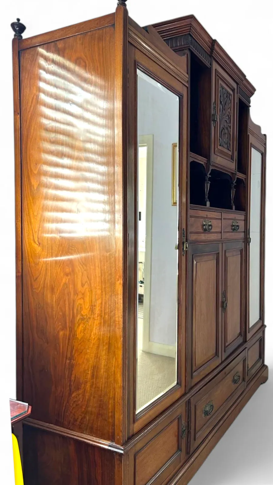 photo furniture Wonderful Edwardian Oak Compactum Or Wardrobe C.1910