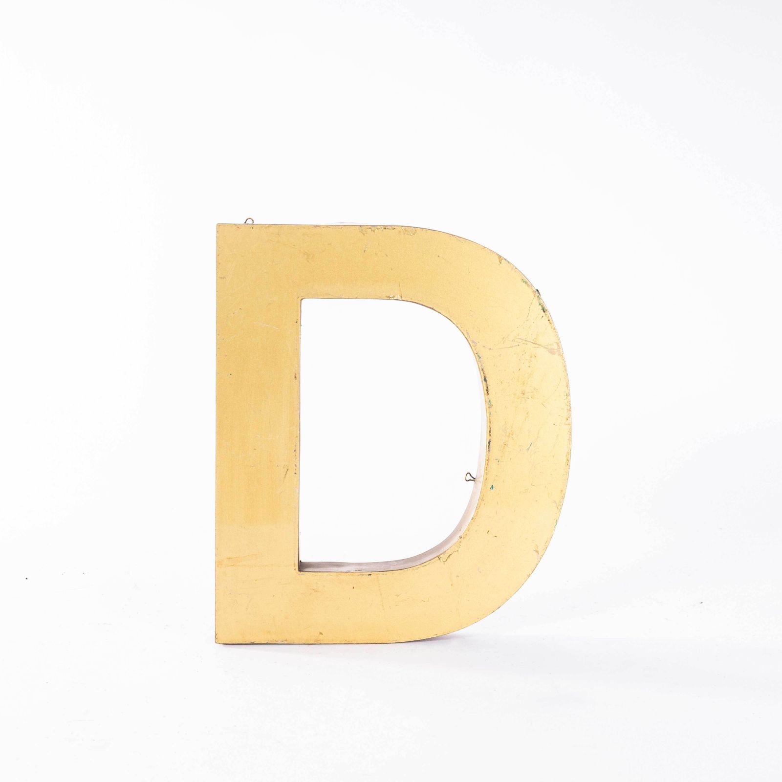 1950's Original Large French Metal Shop Signage Letters   Letter D