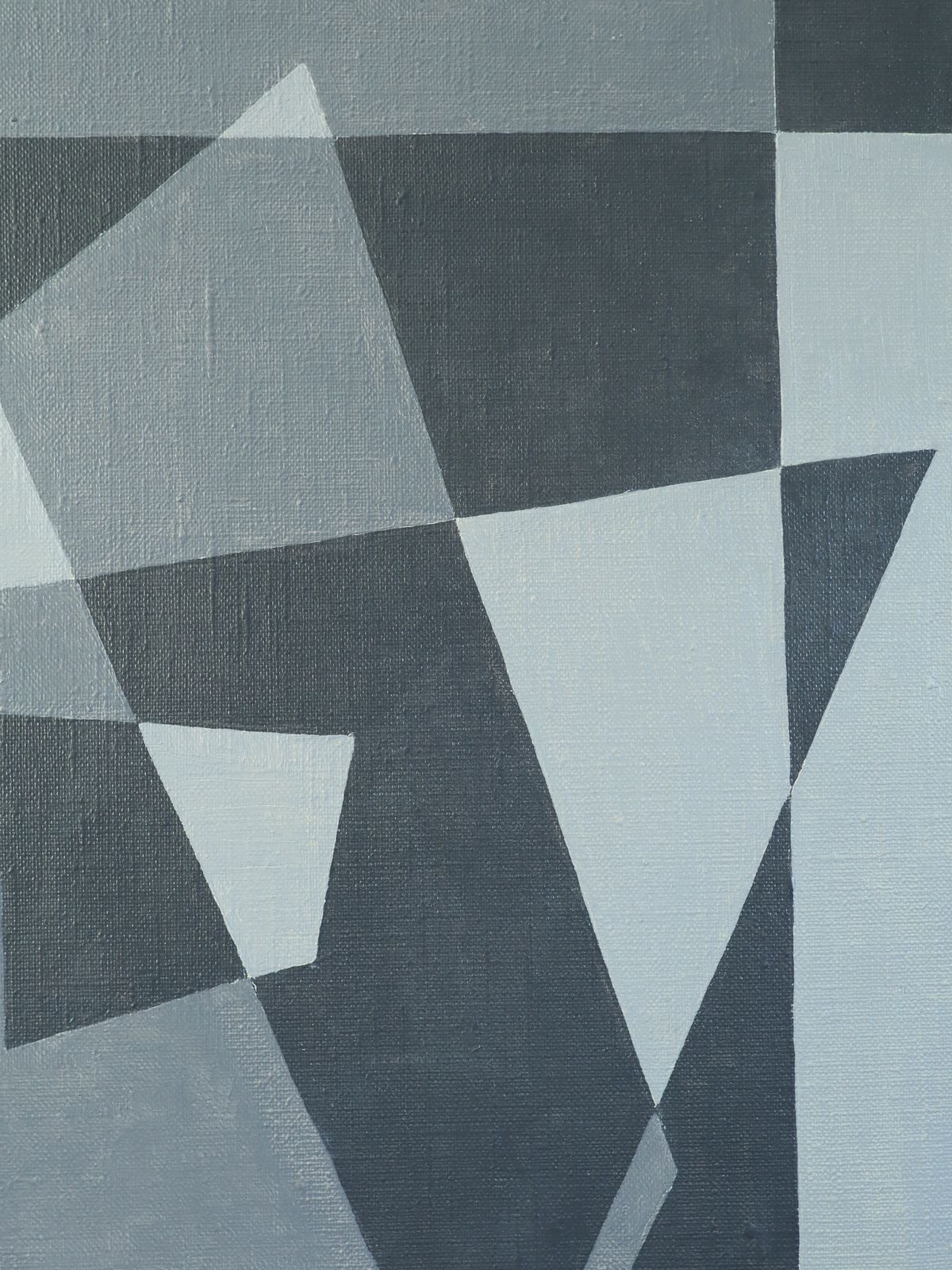 Geometry In Grey Oil Painting, Mid 20th Century photo buy