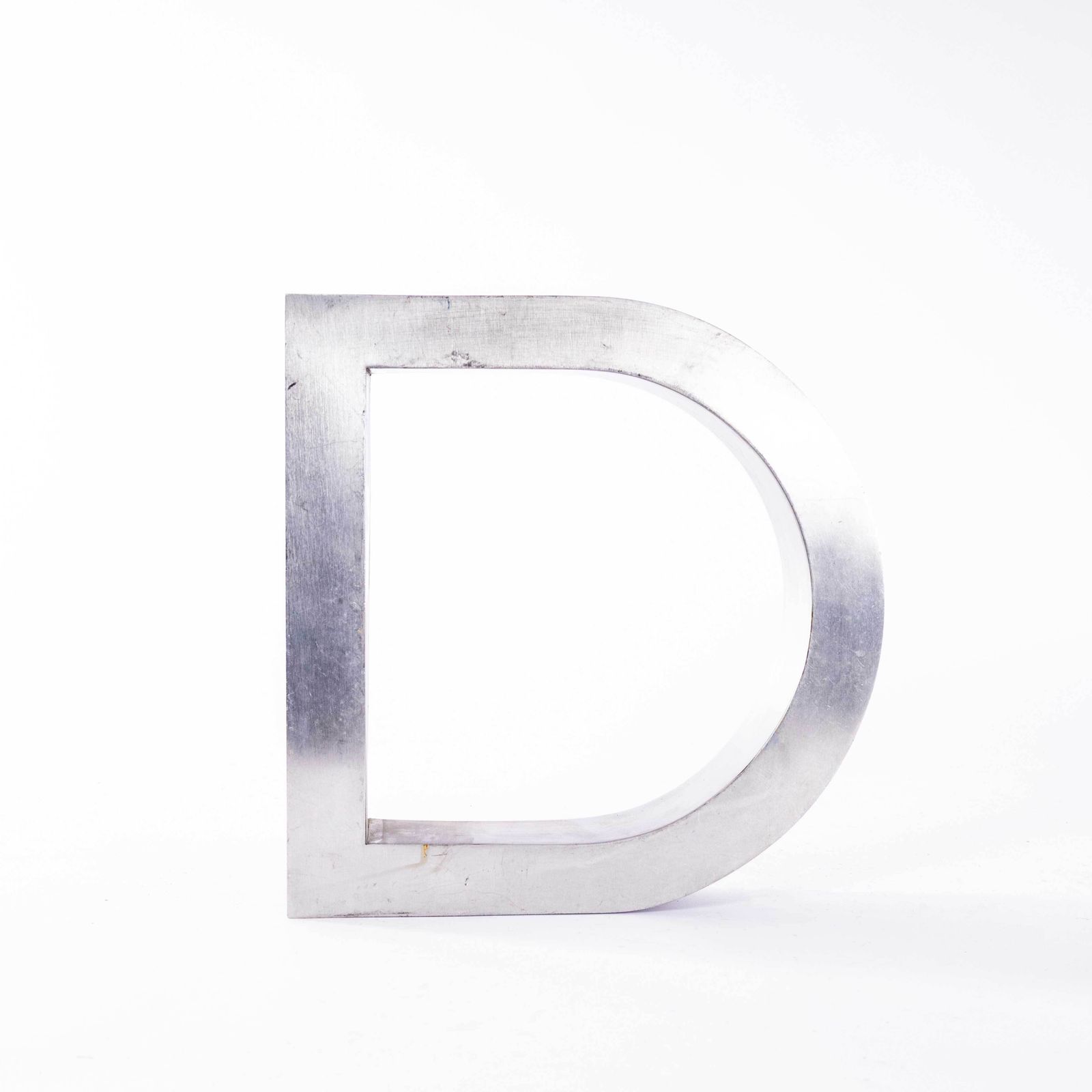 1950's Original Large French Metal Shop Signage Letters   Letter D