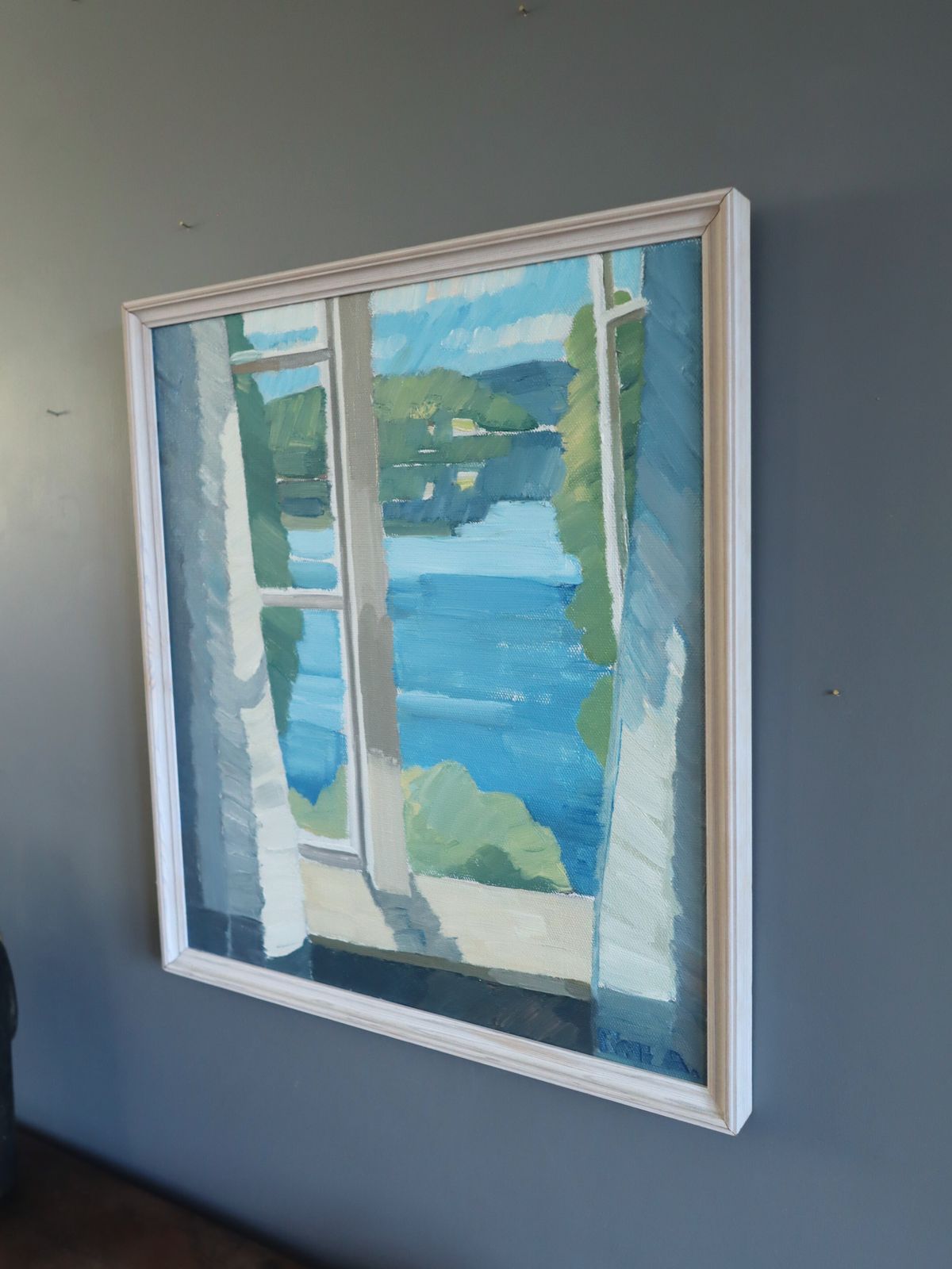 View Across The Lake Oil Painting photo Art