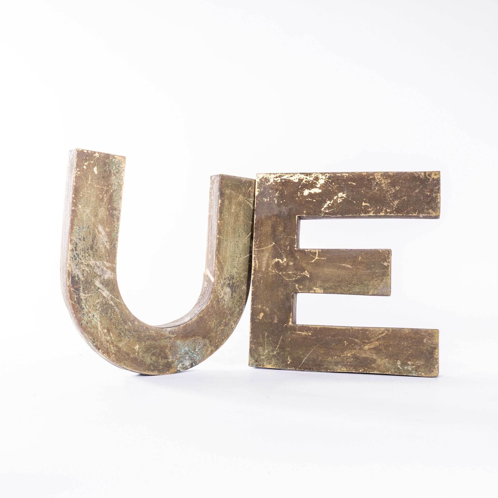 1950's Original Large French Metal Shop Signage Letters   Letter E photo furniture