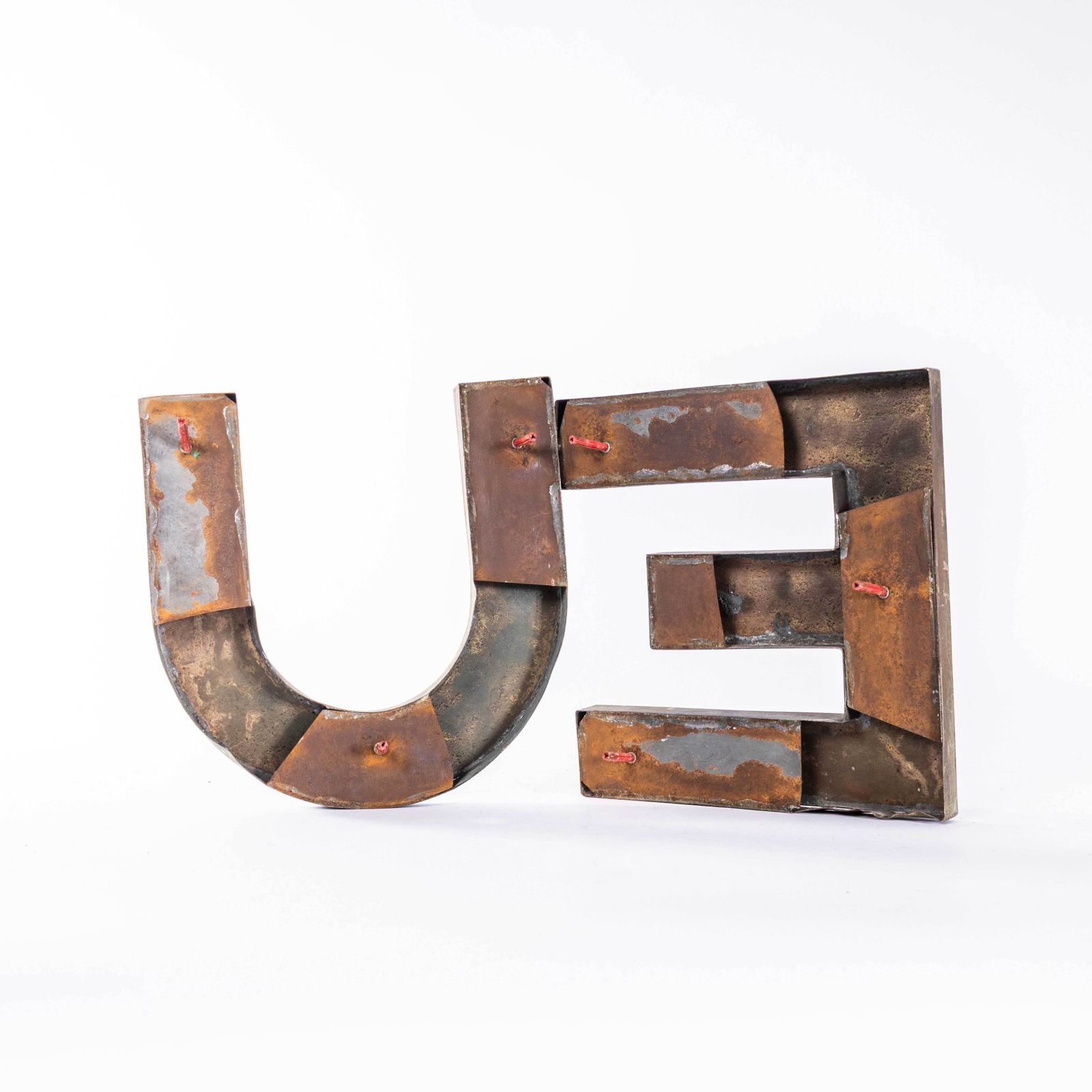 1950's Original Large French Metal Shop Signage Letters   Letter E photo for sale