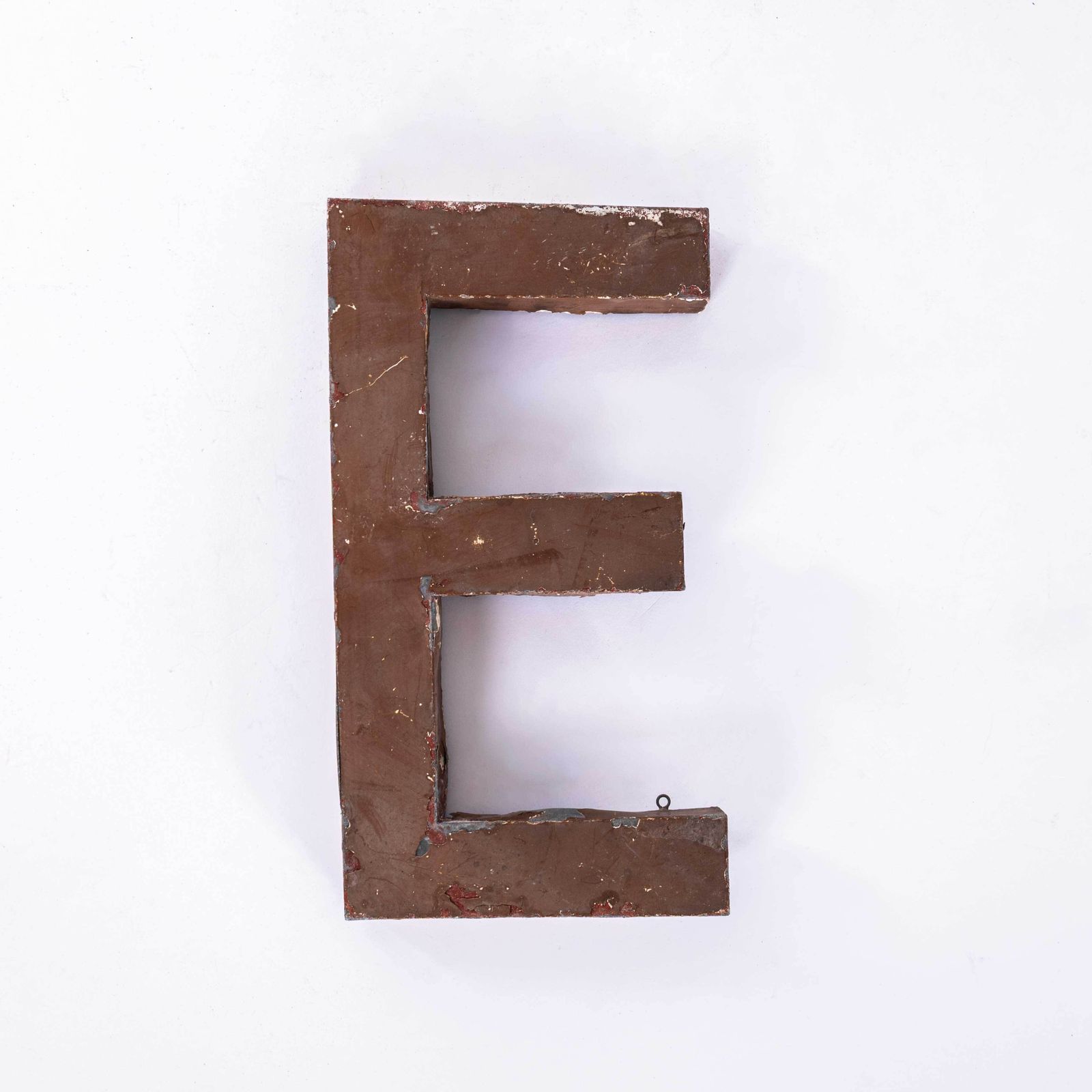 1950's Original Large French Metal Shop Signage Letters   Letter E