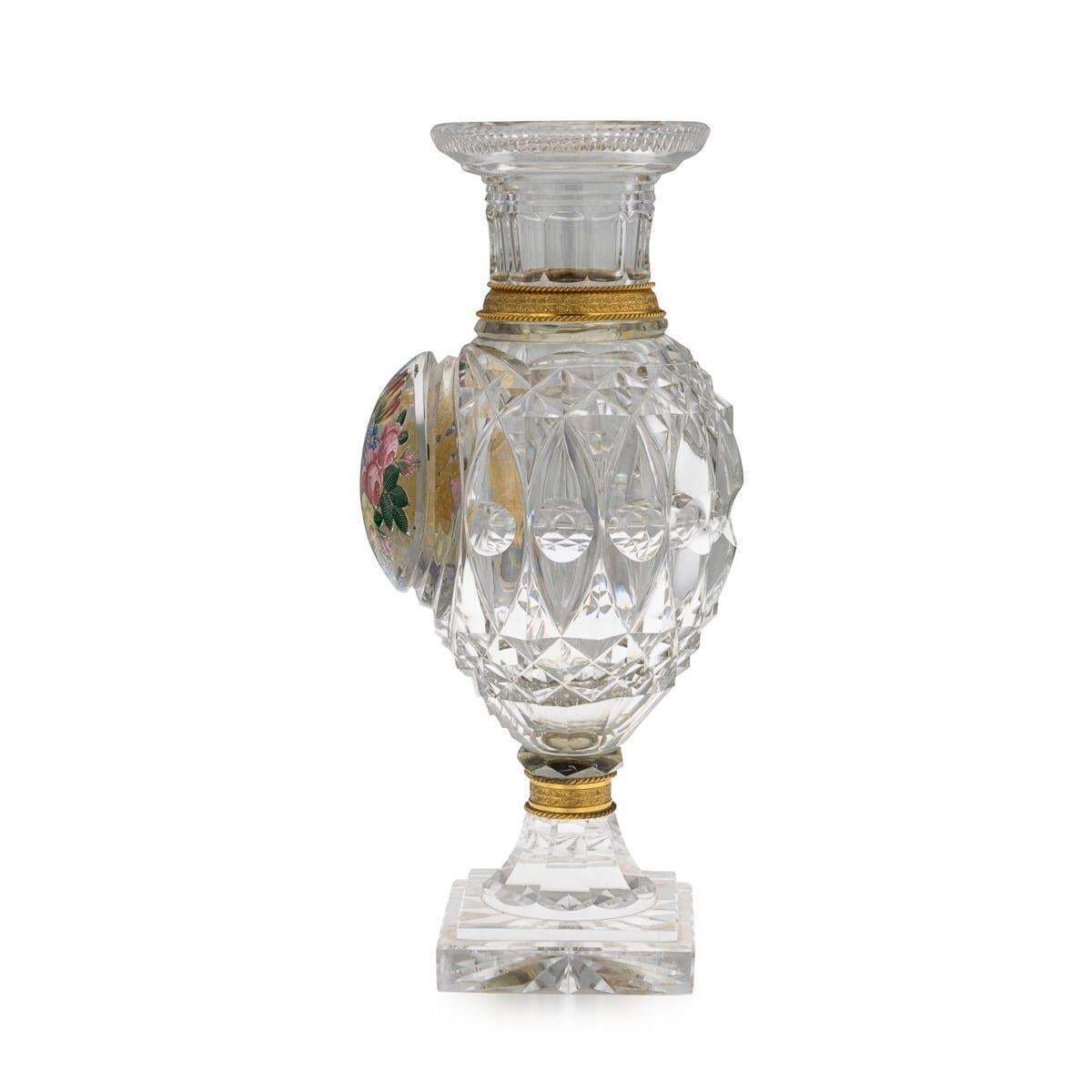 Antique 19thc French Baccarat & Ormolu Mounted "The Jokelson Vases" C.1830 photo Home Decor