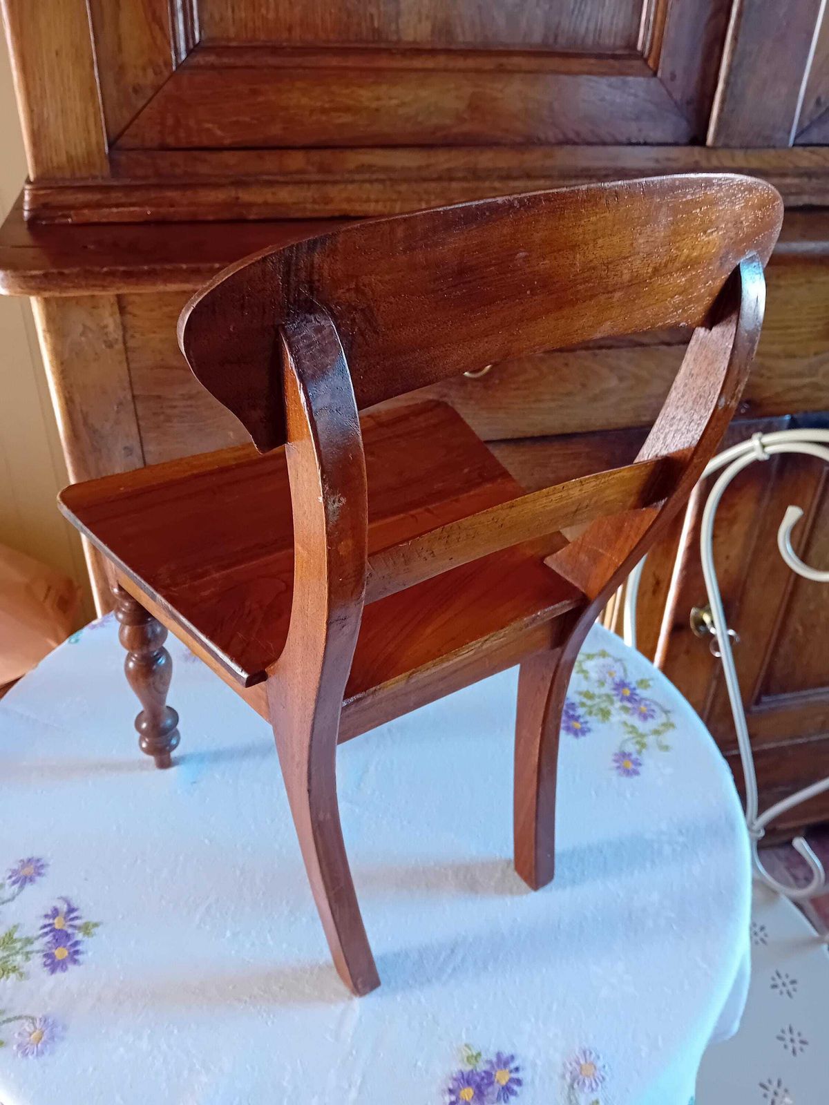 Walnut Wood Doll Chair: French Vintage Victorian Style photo buy