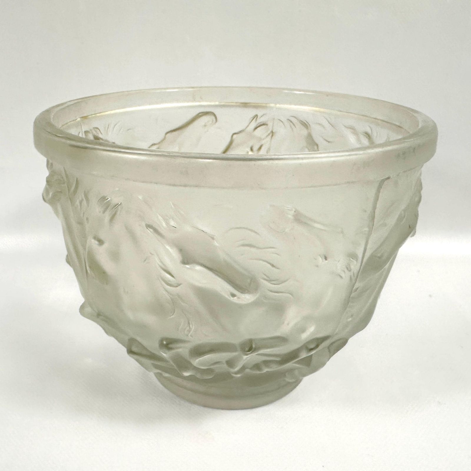 1930s Barolac ‘Horses Of Poseidon’ Vintage Glass Bowl – Josef Inwald Art Deco