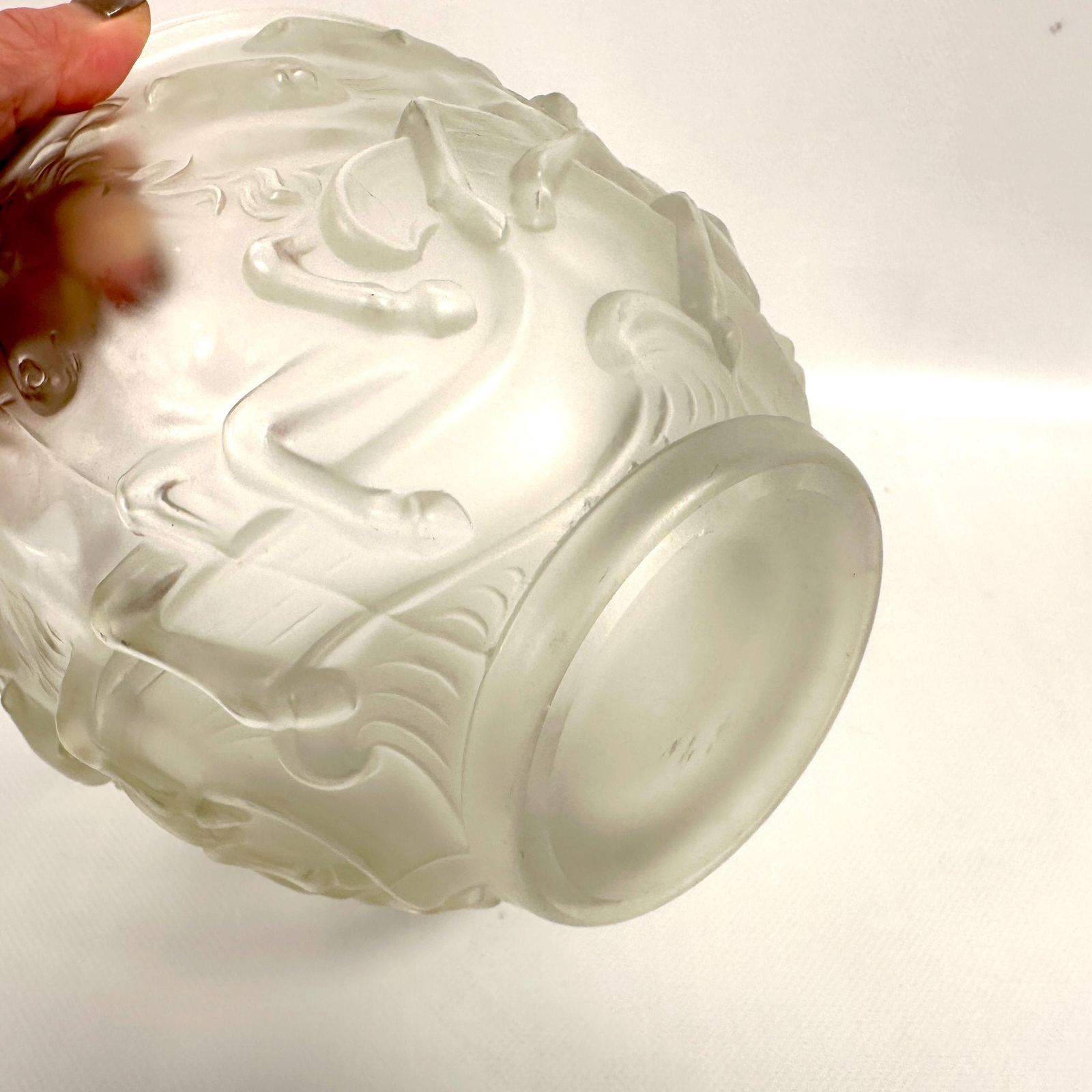 1930s Barolac ‘Horses Of Poseidon’ Vintage Glass Bowl – Josef Inwald Art Deco photo furniture