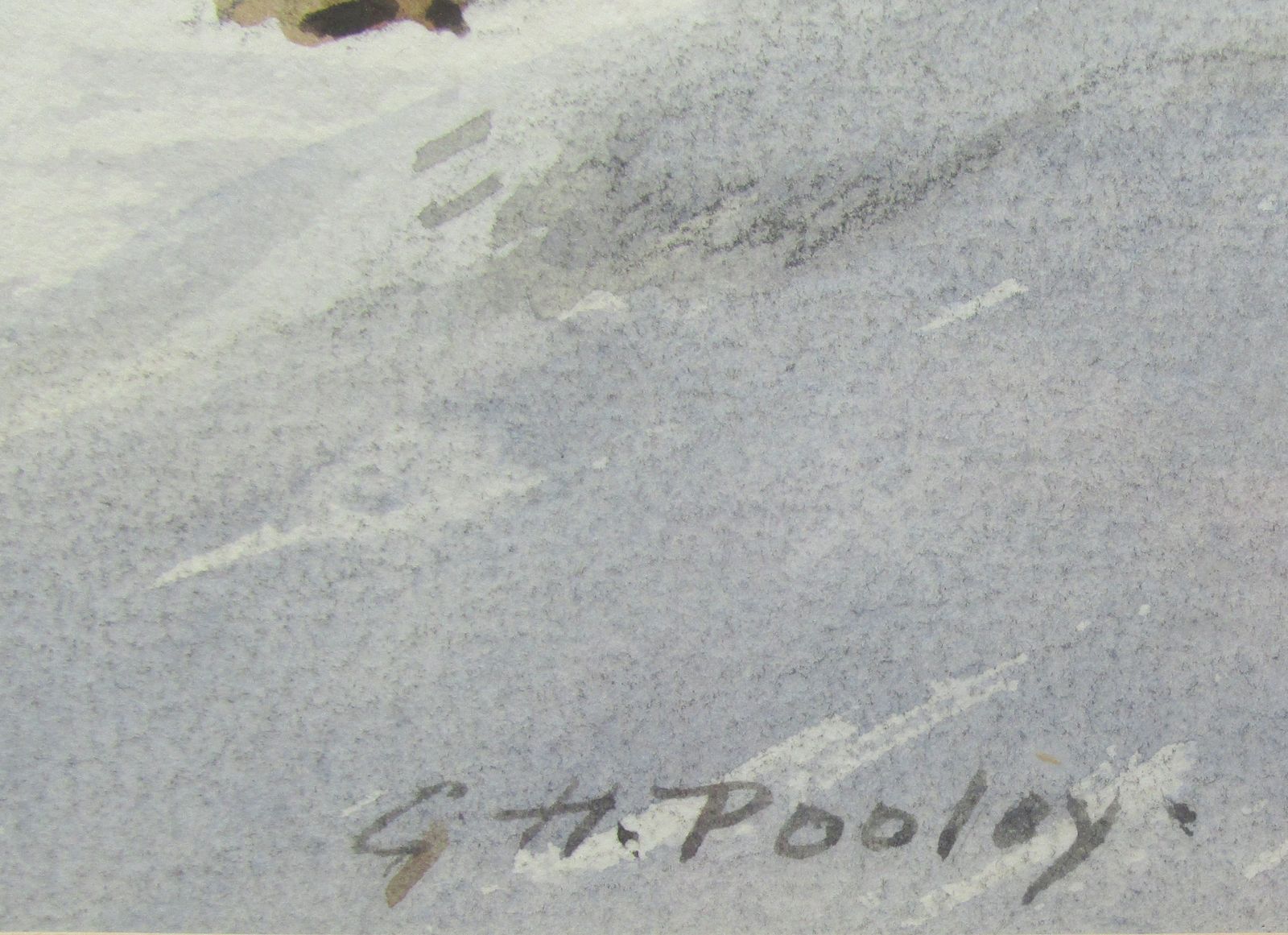 Original Signed Watercolour 'A Winter Landscape'  Geoffrey H Pooley (1908 2006) photo vinterior