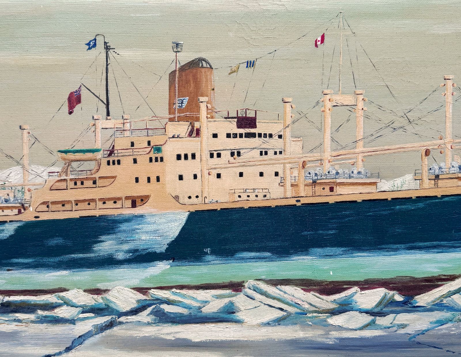 The Nicolas Bowater (Steam Turbine Vessel)   Oil On Canvas Painted At Sea photo buy
