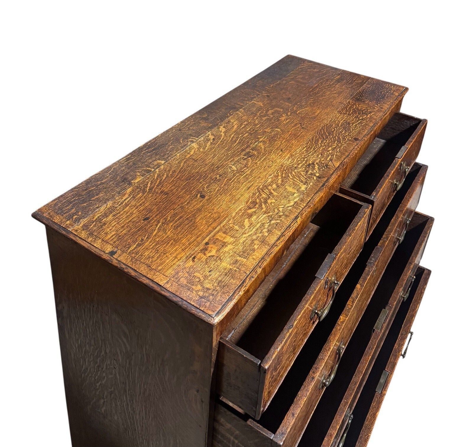 photo buy Antique Oak Cross Banded Chest Of Drawers Georgian C1760s Og Feet