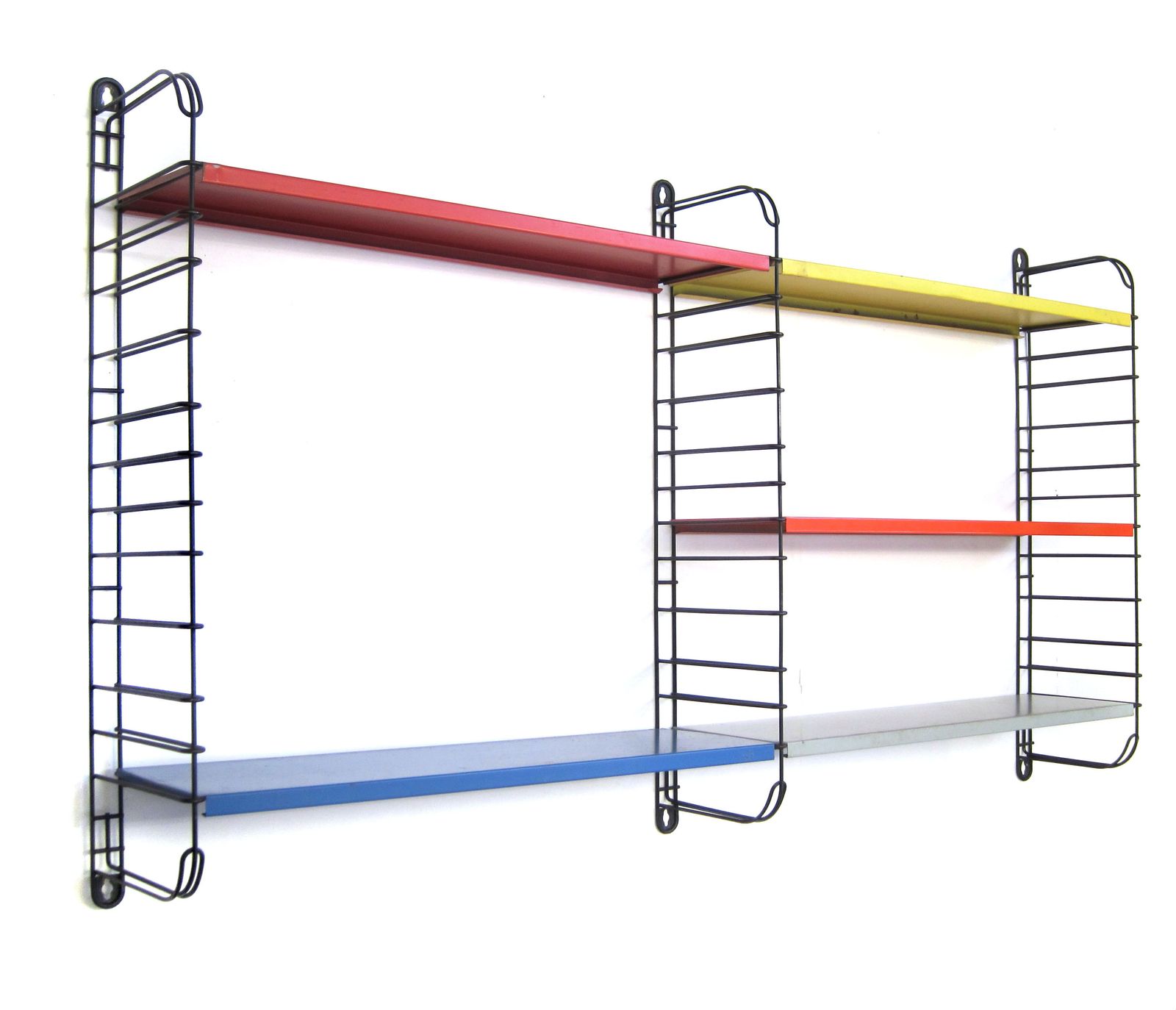 Tomado Fifties Original Metal Wall Shelf Unit Mid Century, Eames, Perriand, Prouve, Corbusier, Ponti, Vintage, Cadovius, String, Pilastro, Mategot photo vinterior