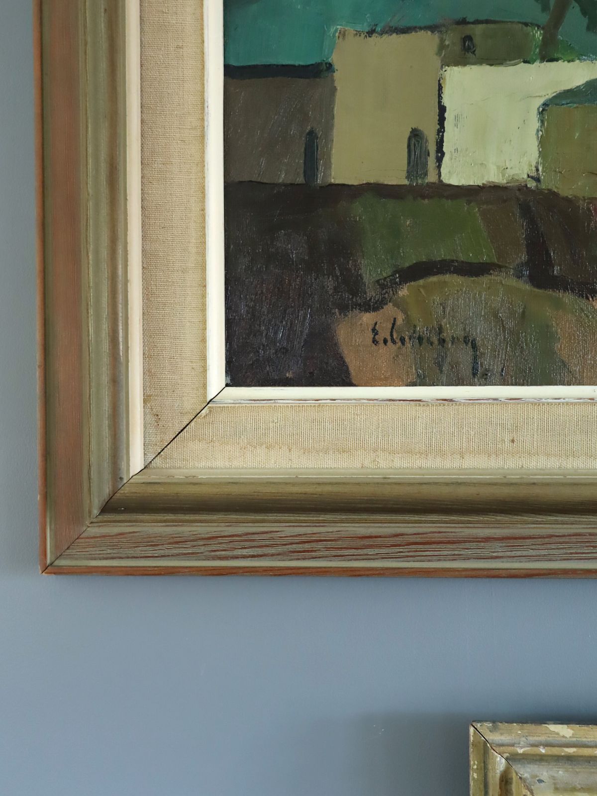 photo furniture Sunlit Village Oil Painting, Modernist