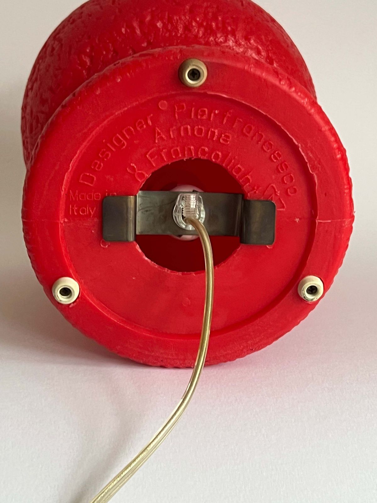 Lighting Mid Century Red Champagne Cork Lamp By Pierfrancesco Arnone photo
