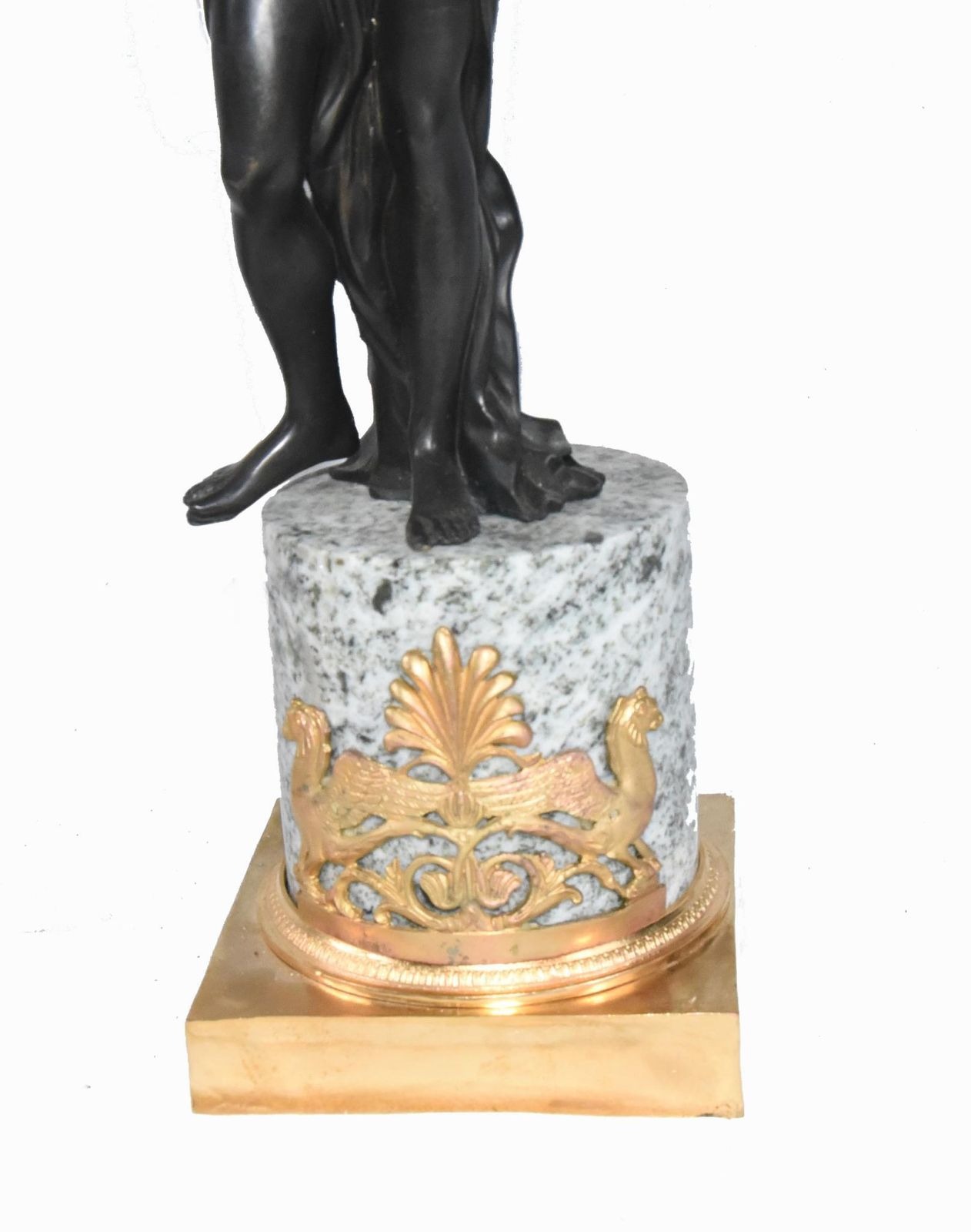 Pair French Empire Candelabras Bronze Gilt Figurines photo vinterior