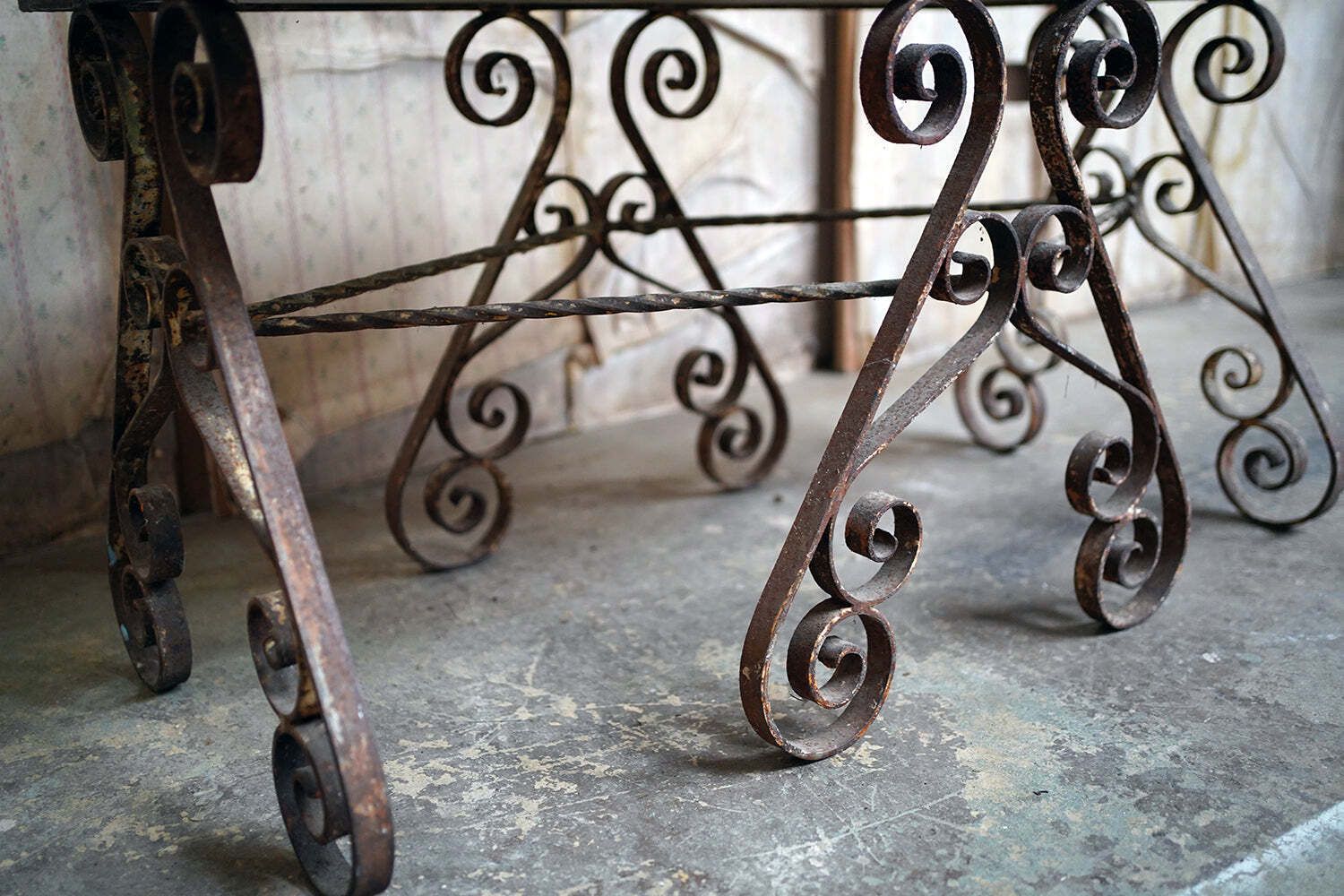 1950.0 A Late 19thc French Iron & Marble Pâtisserie Table photo