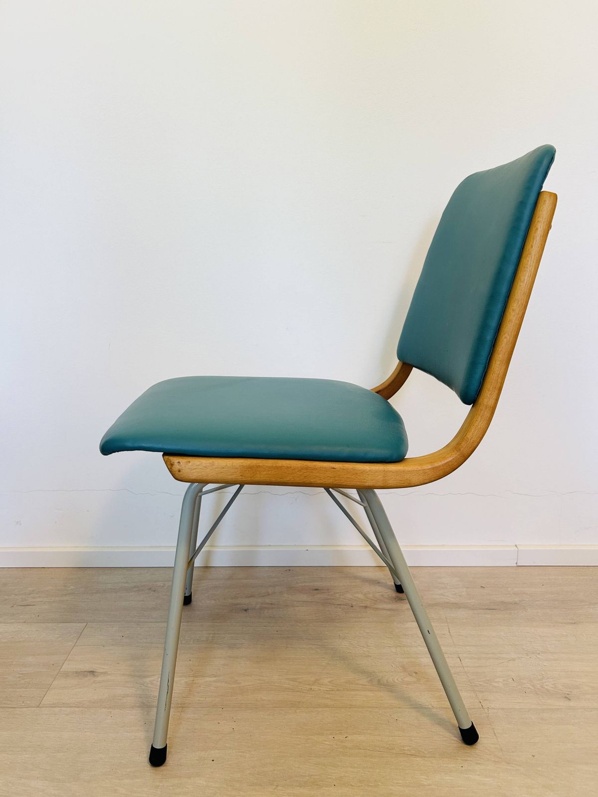 Vintage Turquoise Dining Chair By Ton, From Czechoslovakia 1960’s photo for sale