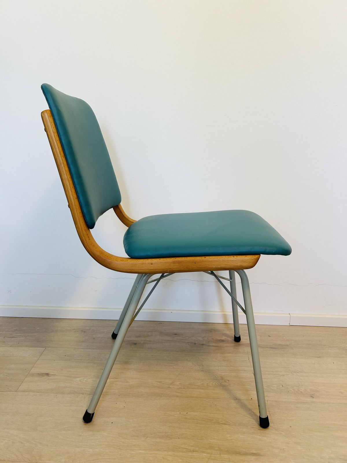 Vintage Turquoise Dining Chair By Ton, From Czechoslovakia 1960’s photo vintage