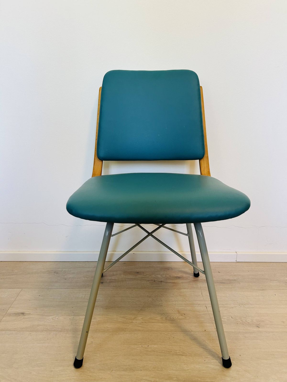 photo for sale Vintage Turquoise Dining Chair By Ton, From Czechoslovakia 1960’s