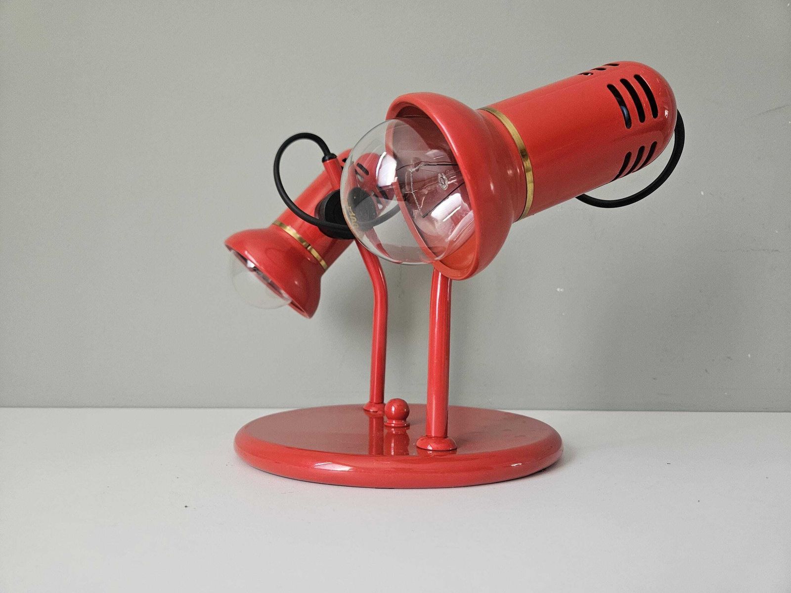 Vintage Red Double Spotlight Lamp: Mid Century Modern Ceiling/Wall Light photo furniture