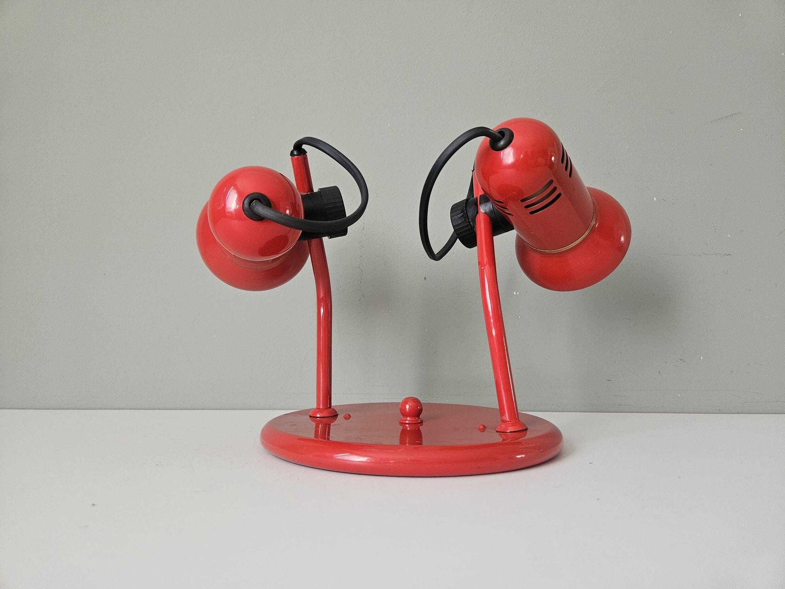 Vintage Red Double Spotlight Lamp: Mid Century Modern Ceiling/Wall Light photo for sale