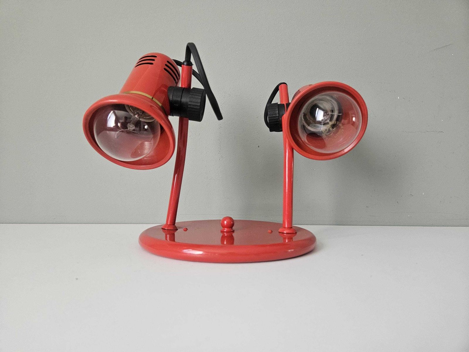 Vintage Red Double Spotlight Lamp: Mid Century Modern Ceiling/Wall Light photo vintage