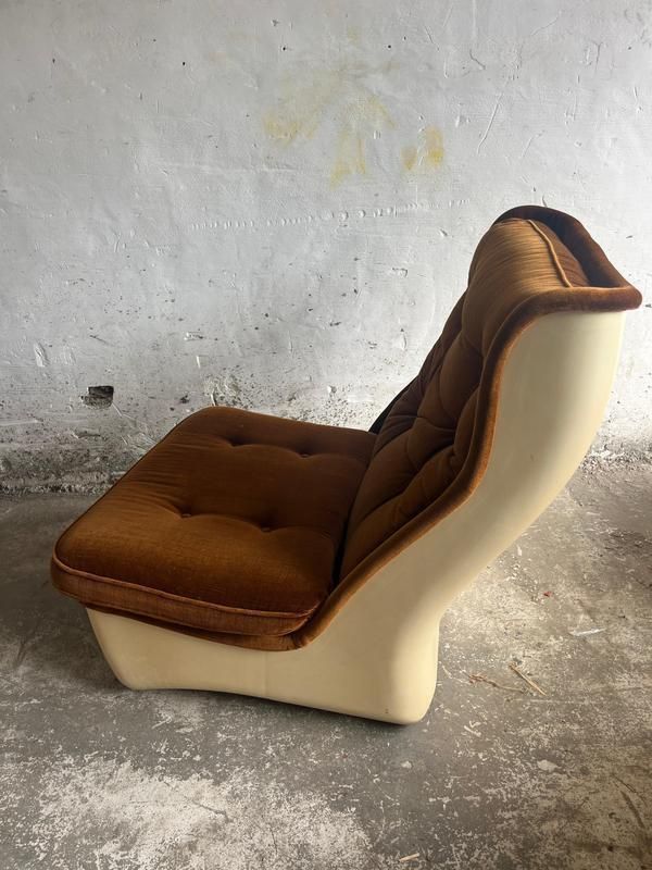 photo furniture Modular Sofa In Brown Velvet From Airborne, 1970s, Set Of 4