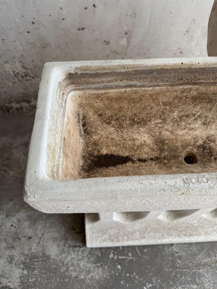 Mid Century Modern Concrete Planters, 1960s, Set Of 2 photo for sale