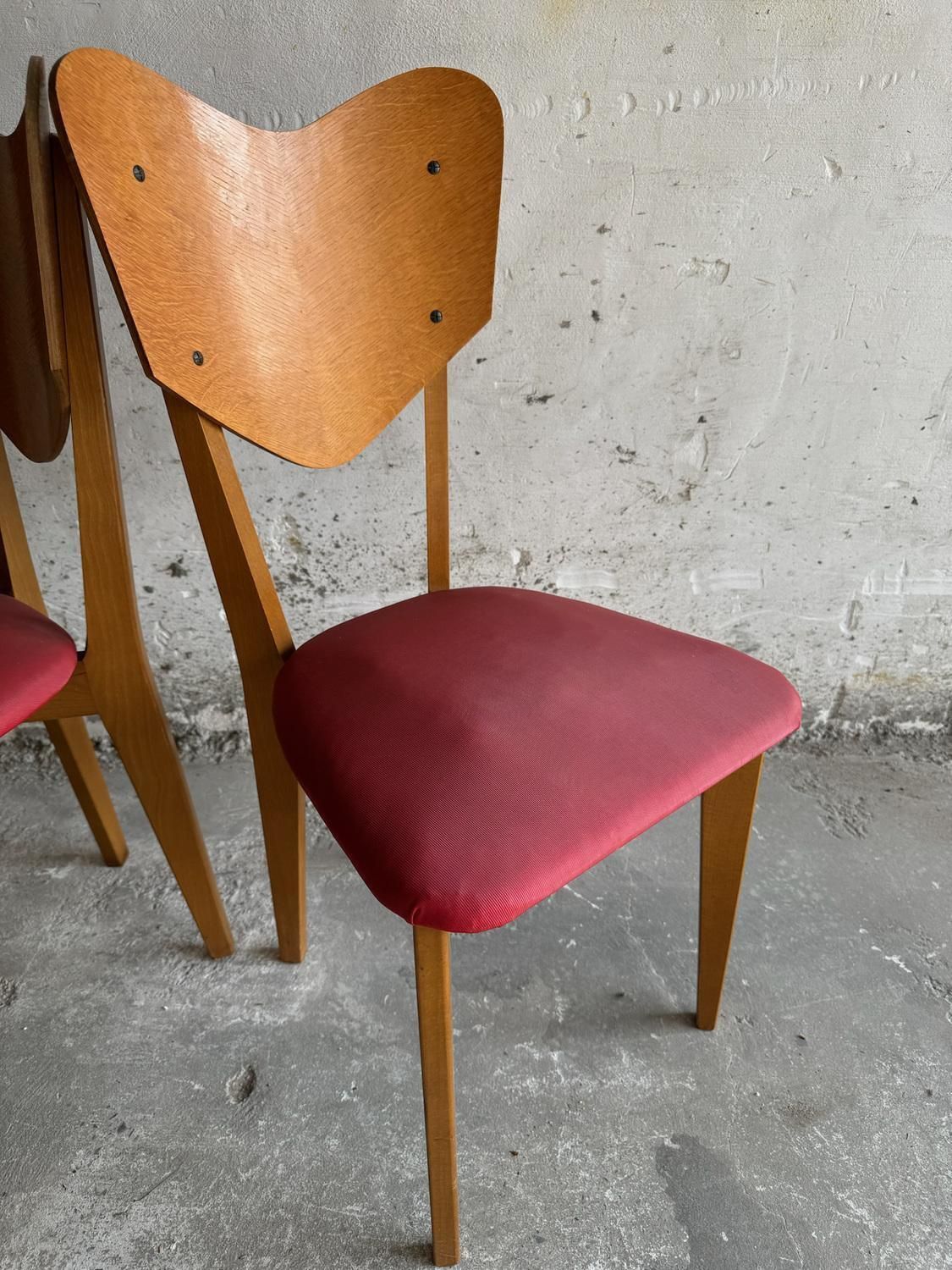 Heart Model Chairs By René Jean Caillette, 1950s, Set Of 6 photo for sale
