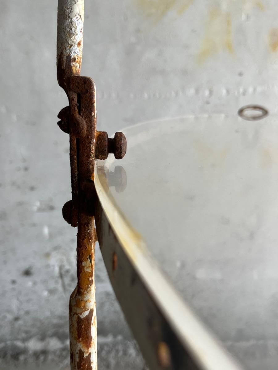 Vintage White Patina Iron Serving Trolley, 1950s photo furniture