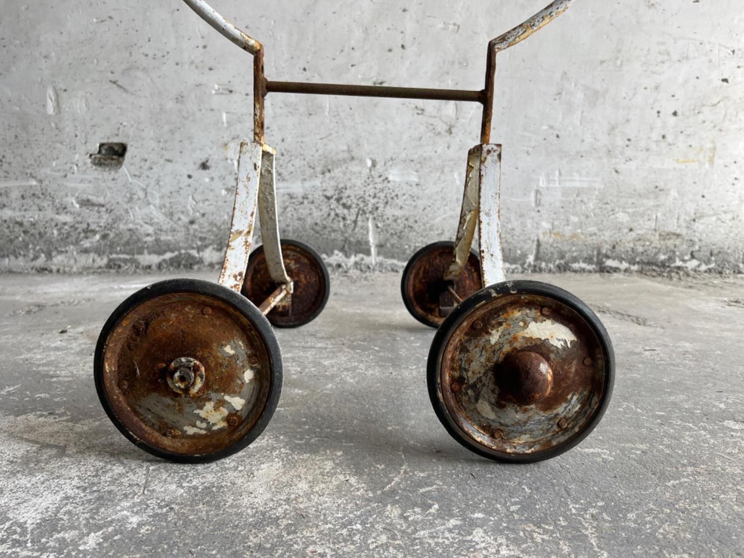 photo for sale Vintage White Patina Iron Serving Trolley, 1950s