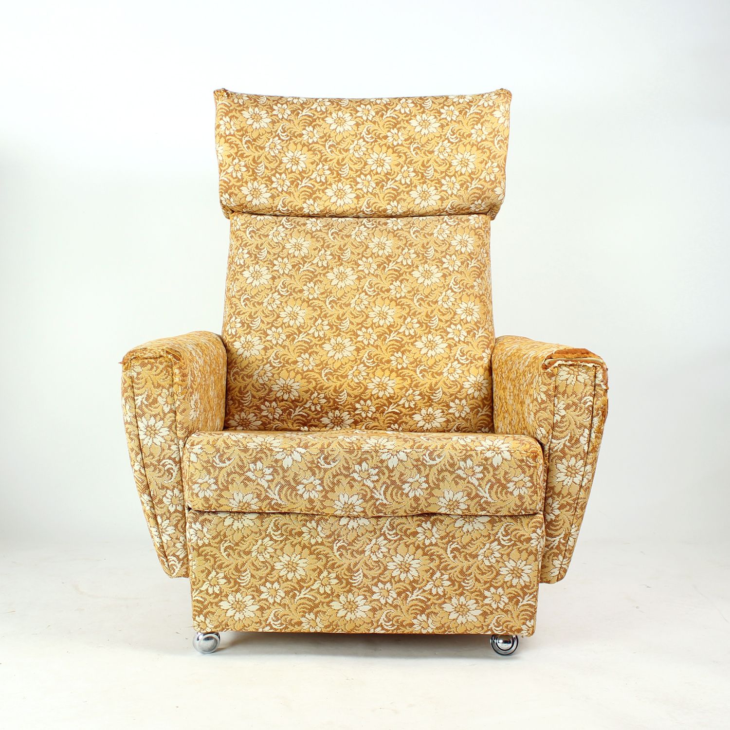 420.0 Midcentury Wingchair On Wheels By Antonin šuman For Ton, Czechoslovakia 1960s photo