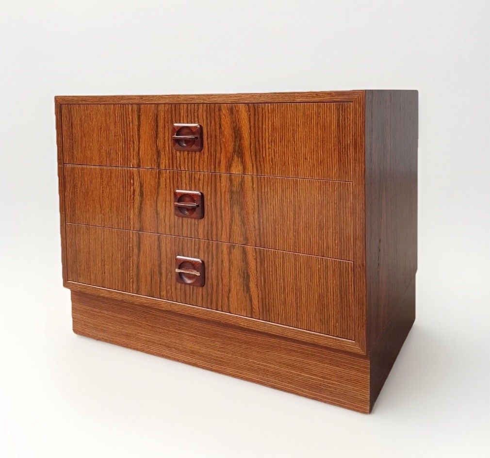 Mid Century Danish Rosewood Compact Chest Of Drawers Bedside