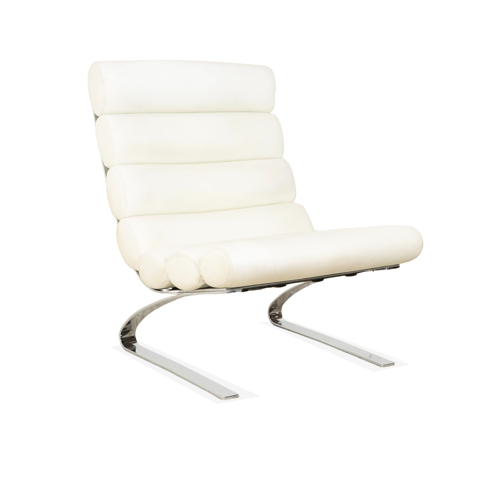 Fauteuil cantilever Cor Sinus en cuir, blanc crème photo Mobilier