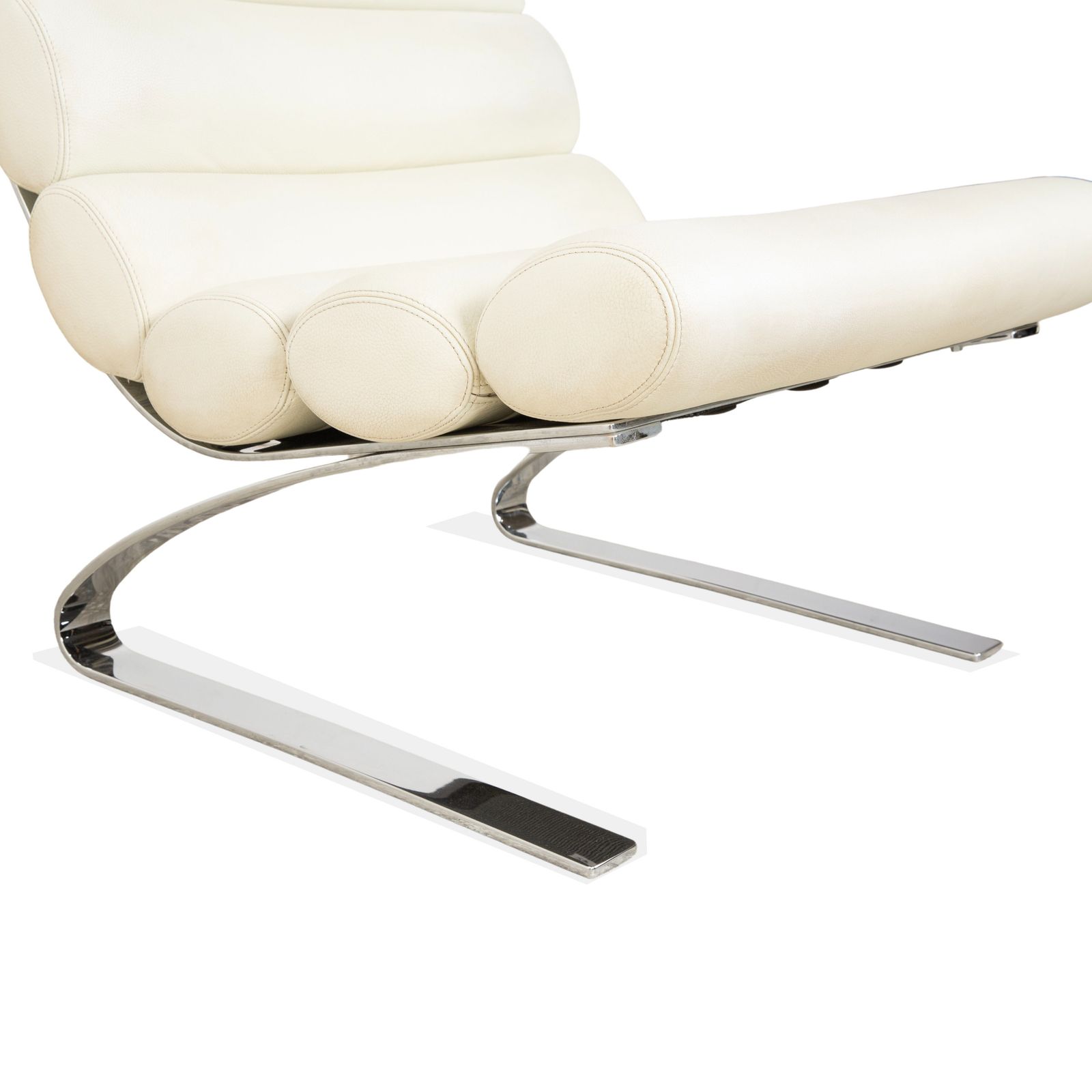 Fauteuil cantilever Cor Sinus en cuir, blanc crème photo vinterior